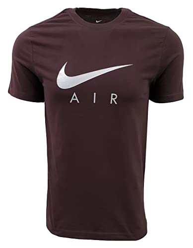 Nike Men's Swoosh Air Metallic Graphic Tee (Medium, Chocolate/Silver)