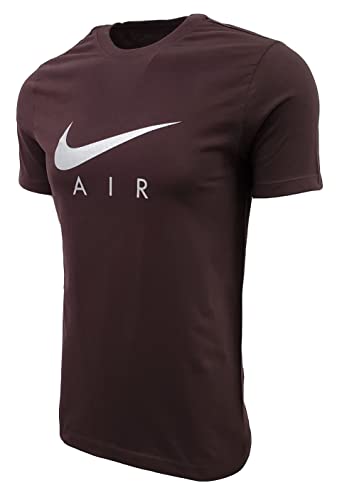 Nike Men's Swoosh Air Metallic Graphic Tee (Medium, Chocolate/Silver)