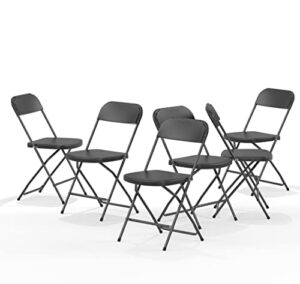 nazhura foldable folding chairs plastic outdoor/indoor 650lb weight limit (black, 6 pack)