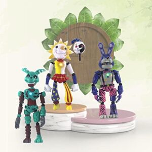 3-Piece FNAF Game-Inspired Action Figures Set - Bonnie Bear, Security Breach, Sundrop Doll - Movable Joints PVC Model Toys & Gifts