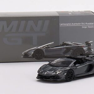 Lambo SVJ Roadster Griglo Telesto Dark Gray Limited Edition to 4200 pcs Worldwide 1/64 Diecast Model Car by True Scale Miniatures MGT00425