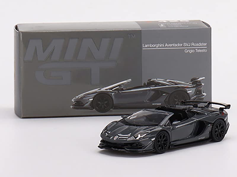 Lambo SVJ Roadster Griglo Telesto Dark Gray Limited Edition to 4200 pcs Worldwide 1/64 Diecast Model Car by True Scale Miniatures MGT00425