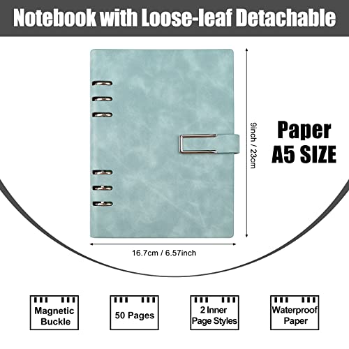 SUPHIKE Reusable Notebooks - Stone Paper Waterproof Spiral Notebooks, A5 Wirebound Ruled Sketch Book Notepad Diary Memo Planner with 1 Erasable Pen & 1 Microfiber Cloth Included (9.05''×6.69'')