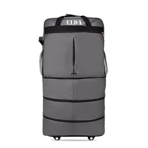 elda expandable foldable luggage suitcase rolling duffel bag travel bag for men women lightweight suitcase large capacity luggage with universal spinner wheels