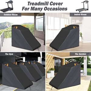 Autolion Treadmill Cover Non-Folding Treadmill Cover Dustproof and Waterproof Cover Oxford Cloth Waterproof Sunscreen Cover(Black&Grey)