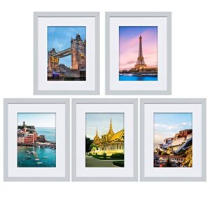 aejvw picture frame set of 5 - lightweight and sturdy picture frames collage wall decor, multi-purpose wall & tabletop photo frames suitable for home, office and festivals (4x6 inch, grey)