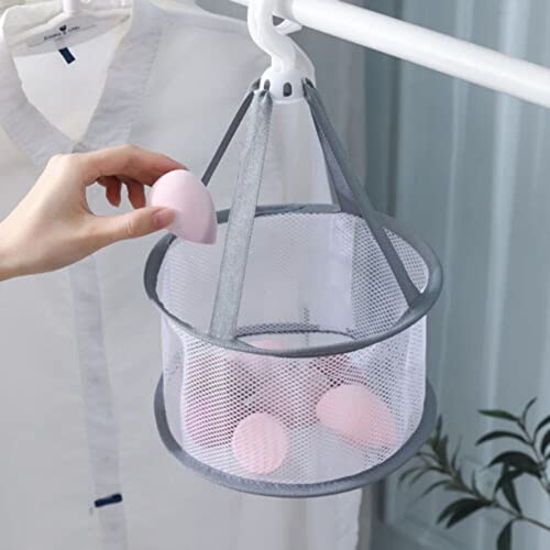 Cbhfmljd 2* Hanging Mesh Drying Rack Basket Portable Mesh Shower Makeup Organizer W/Cover, Mini Mesh Shower Dry Basket, Beauty Sponge Blender, Windproof Airing Drip Dryer Rack for Bathroom, Laundry