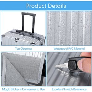 Sadnyy 3 Pieces Clear Luggage Cover PVC Suitcase Luggage Cover Protector Waterproof Cover for Luggage TSA Approved Luggage Cover, 24 Inches, 28 Inches, 30 Inches (Gray)