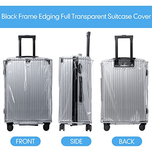 Sadnyy 3 Pieces Clear Luggage Cover PVC Suitcase Luggage Cover Protector Waterproof Cover for Luggage TSA Approved Luggage Cover, 24 Inches, 28 Inches, 30 Inches (Gray)