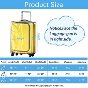 Sadnyy 3 Pieces Clear Luggage Cover PVC Suitcase Luggage Cover Protector Waterproof Cover for Luggage TSA Approved Luggage Cover, 24 Inches, 28 Inches, 30 Inches (Gray)