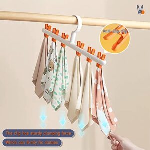 OEACC 2 Pack Windproof Sock Clips Hanger, PP Plastic Anti-Tangle Clothes Drying Rack with 360° Swivel Hook and Strong Clips for Drying and Organize Underwear, Socks, Hats, Scarves, Pants