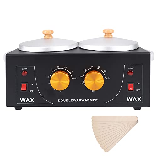 Double Wax Warmer Machine Professional Electric Wax Heater Pot for Hair Removal Paraffin Wax Machine Waxing Kit for Facial Body SPA Hair Removal