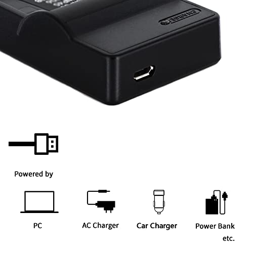 NP-60 USB Charger for Casio Exilim EX-S12, EX-Z25, EX-Z29, Zoom EX-Z20, Zoom EX-Z19, Zoom EX-Z21, Zoom EX-Z22, Zoom EX-Z80, Zoom EX-Z85, Zoom EX-Z9, Zoom EX-Z90 Camera and More