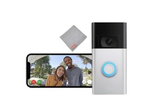 video doorbell ring 3 – enhanced wifi, improved motion detection, 1080p, easy installation with playhardest cleaning cloth
