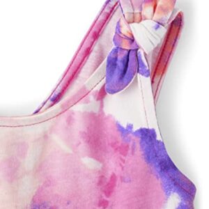 The Children's Place Baby Toddler Girls Shoulder Casual Dress, Pink Tie Dye, 9-12 Months