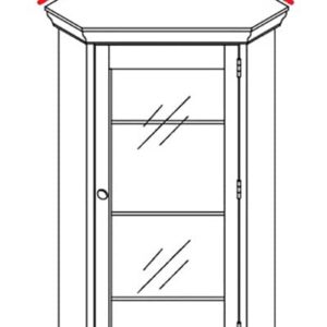 Kings Brand Furniture - Corner Curio Storage Cabinet with Glass Door (Black)
