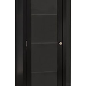 Kings Brand Furniture - Corner Curio Storage Cabinet with Glass Door (Black)