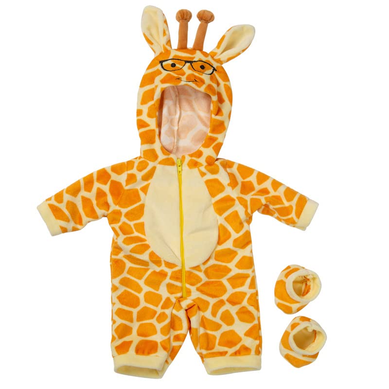 Suit+Shoes Dolls Outfit For 18 inch 43cm Baby Doll Cute Jumpers Rompers Doll Clothes (giraffe)