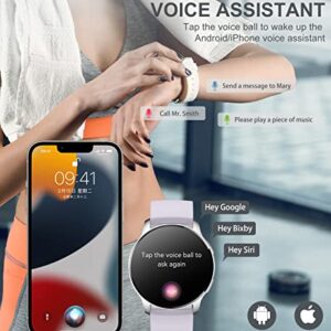 Smart Watch for Women (Answer/Make Call), Fitness Tracker for Android and iOS Phones Waterproof Smartwatch with 1.32" HD Full Touch Screen AI Voice Control Heart Rate Sleep Monitor Pedometer, Silver