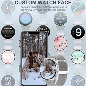 Smart Watch for Women (Answer/Make Call), Fitness Tracker for Android and iOS Phones Waterproof Smartwatch with 1.32" HD Full Touch Screen AI Voice Control Heart Rate Sleep Monitor Pedometer, Silver