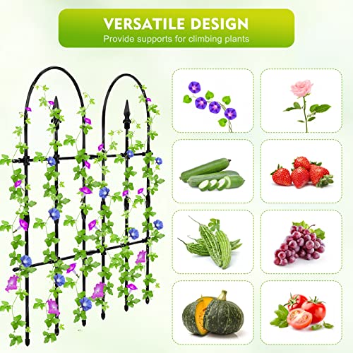 Garden Trellis for Climbing Plants Outdoor and Indoor, 35inch*33inch Thickened Rustproof Plant Support Fence Climbing Frame for Ivy Vines Rose Vegetable Flower Potted Plants Climbing