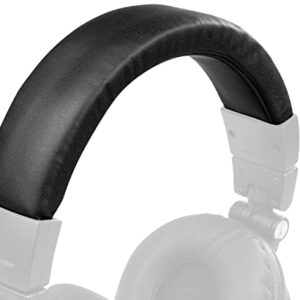 SOULWIT Protein Leather Headband Cover for Audio Technica ATH M50, M50X, M50XWH, M50XBT, M50XBT2, M50S/LE Headphones, Replacement Headstrap Pad Repair Part (Black)