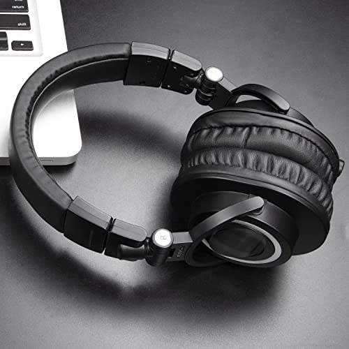 SOULWIT Protein Leather Headband Cover for Audio Technica ATH M50, M50X, M50XWH, M50XBT, M50XBT2, M50S/LE Headphones, Replacement Headstrap Pad Repair Part (Black)