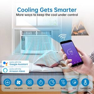 Acekool 6000 BTU Smart Air Conditioner Window Unit, 110-115V Window AC Unit with Remote/App Control and Dehumidify Function, Energy Savings, Quiet Operation, Cools 250 Sq.ft