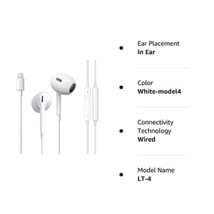 Earbuds Wired with Lightning Connector, [MFi Certified] iPhone Headphones Wired Earphones (Built-in Microphone & Volume Control), Compatible with iPhone14/13/12/11/X/8p/7p-All iOS Systems