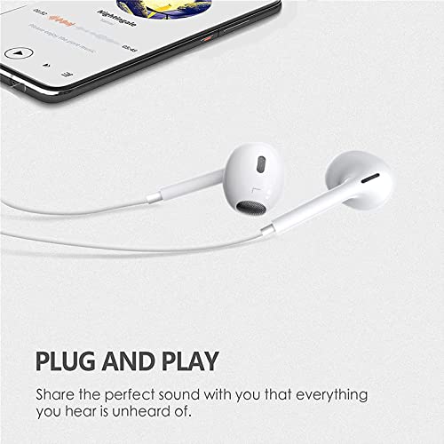 Earbuds Wired with Lightning Connector, [MFi Certified] iPhone Headphones Wired Earphones (Built-in Microphone & Volume Control), Compatible with iPhone14/13/12/11/X/8p/7p-All iOS Systems