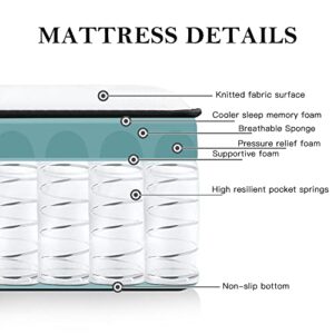 CHEVNI Full Mattress, 14 Inch Full Size Mattress with Individually Pocket Springs,Euro Top Medium Firm Hybrid Mattress in a Box,Strong Edge Support,CertiPUR-US (14 Inch, Full)