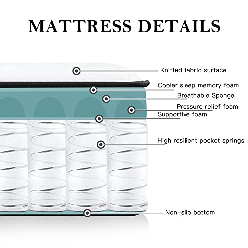 CHEVNI Full Mattress, 14 Inch Full Size Mattress with Individually Pocket Springs,Euro Top Medium Firm Hybrid Mattress in a Box,Strong Edge Support,CertiPUR-US (14 Inch, Full)