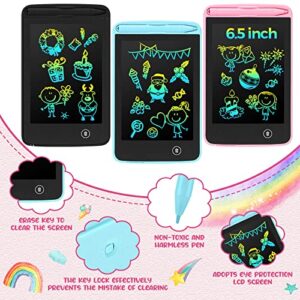 8 Pcs LCD Writing Tablet 6.5 Inch Colorful Drawing Board Educational Kids Doodle Pad Drawing Board Doodle Scribbler Board for Aged 3-6 Girls Boys Office Gifts Drawing Board (Black, Pink, Blue)