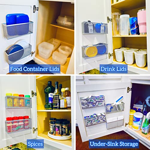 MIDDY CADDY Cabinet Organizer | Optimize Your Cabinet Space | Cabinet Door Organizer | Spice Organizer, Bathroom Accessories, Under Sink Organizers, and More | 2 PK, 8”L x 3.5”H x 2.25”D each