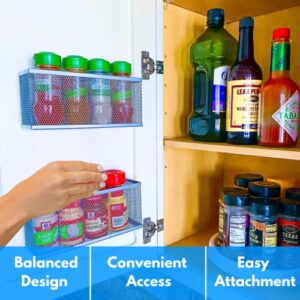 MIDDY CADDY Cabinet Organizer | Optimize Your Cabinet Space | Cabinet Door Organizer | Spice Organizer, Bathroom Accessories, Under Sink Organizers, and More | 2 PK, 8”L x 3.5”H x 2.25”D each