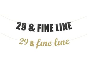 29 & fine line banner - 29th birthday, 29 birthday party, not 30 yet party banner, birthday party hanging letter sign (customizable)