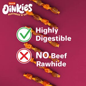 Hartz Oinkies Meathouse'n'Veg Hearty Kabobs Dog Treats with Real Chicken, Duck, Carrots, and Sweet Potato, Long-Lasting Yet Highly Digestible, 18 Count