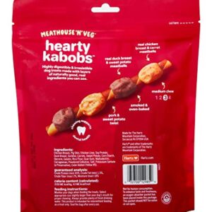 Hartz Oinkies Meathouse'n'Veg Hearty Kabobs Dog Treats with Real Chicken, Duck, Carrots, and Sweet Potato, Long-Lasting Yet Highly Digestible, 18 Count