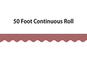 Teacher Created Resources Deep Rose Scalloped Rolled Border Trim - 50ft - Decorate Bulletin Boards, Walls, Desks, Windows, Doors, Lockers, Schools, Classrooms, Homeschool & Offices