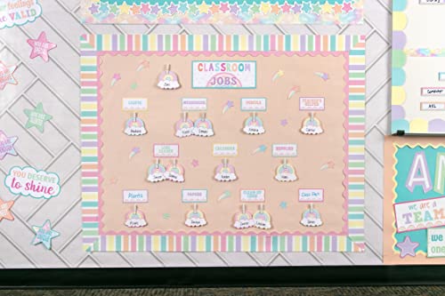 Teacher Created Resources Pastel Pop Stripes Straight Rolled Border Trim - 50ft - Decorate Bulletin Boards, Walls, Desks, Windows, Doors, Lockers, Schools, Classrooms, Homeschool & Offices