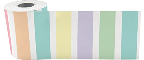 Teacher Created Resources Pastel Pop Stripes Straight Rolled Border Trim - 50ft - Decorate Bulletin Boards, Walls, Desks, Windows, Doors, Lockers, Schools, Classrooms, Homeschool & Offices