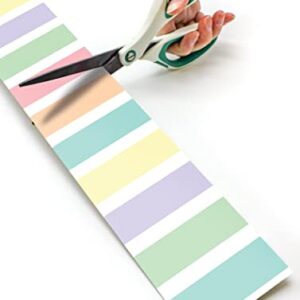 Teacher Created Resources Pastel Pop Stripes Straight Rolled Border Trim - 50ft - Decorate Bulletin Boards, Walls, Desks, Windows, Doors, Lockers, Schools, Classrooms, Homeschool & Offices