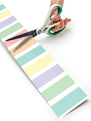 Teacher Created Resources Pastel Pop Stripes Straight Rolled Border Trim - 50ft - Decorate Bulletin Boards, Walls, Desks, Windows, Doors, Lockers, Schools, Classrooms, Homeschool & Offices