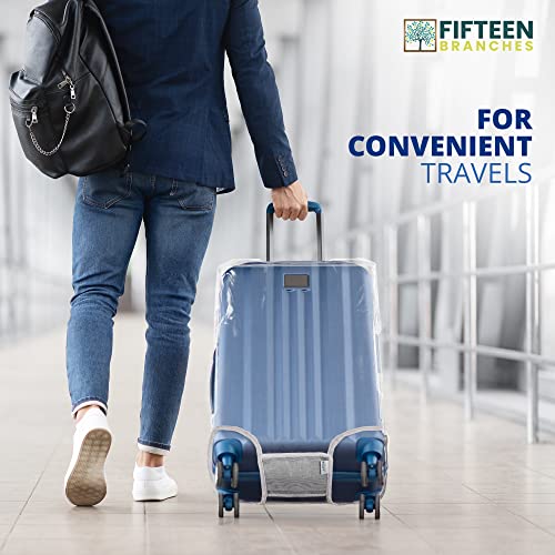 Luggage Covers for Suitcase TSA Approved | Handle Openings on L&R | Premium Clear Suitcase Covers for Luggage TSA Approved | Luggage Protector Suitcase Cover | Size 24in |Clear Luggage Cover Protector