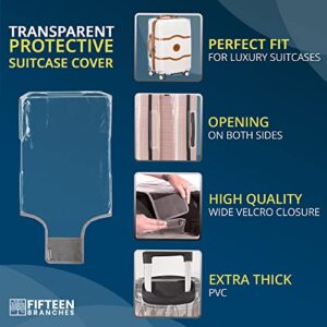 Luggage Covers for Suitcase TSA Approved | Handle Openings on L&R | Premium Clear Suitcase Covers for Luggage TSA Approved | Luggage Protector Suitcase Cover | Size 24in |Clear Luggage Cover Protector