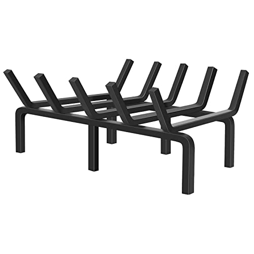 SNOGSWOG 17" Fireplace Grate, 1/2" Solid Steel Firewood Burning Rack, Heavy Duty Fire Grates, Matt Black Fireplace Rack, 5-Bars Fireplace Log Grate Holder