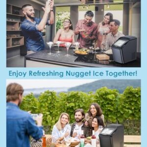 Oraimo Nugget Ice Maker, Ice Makers Countertop, 26 Lbs/Day Tooth-Friendly Chewable Ice with Self-Cleaning & Auto Water Refill, Sonic Pebble Ice Maker Machine for Party, RV, Home and Kitchen