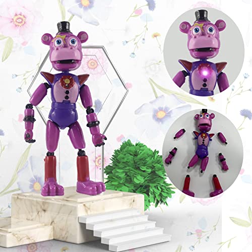 THEMAZ 8Pcs/Set 6.3in Inspired by Game Five Night at Freddys Toys Bonnie Blue Mascot FNAF Action Figure Dolls Light Figures Toys with Movable Joints Cake Decoration for Children