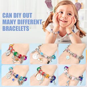 CIHOPE Charm Bracelet Making Kit, DIY Jewelry Making Kit for Girls Birthday Gifts, Mermaid/Unicorn Girls Toys Arts and Crafts for Kids Ages 6-12