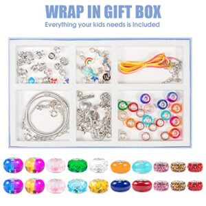 CIHOPE Charm Bracelet Making Kit, DIY Jewelry Making Kit for Girls Birthday Gifts, Mermaid/Unicorn Girls Toys Arts and Crafts for Kids Ages 6-12